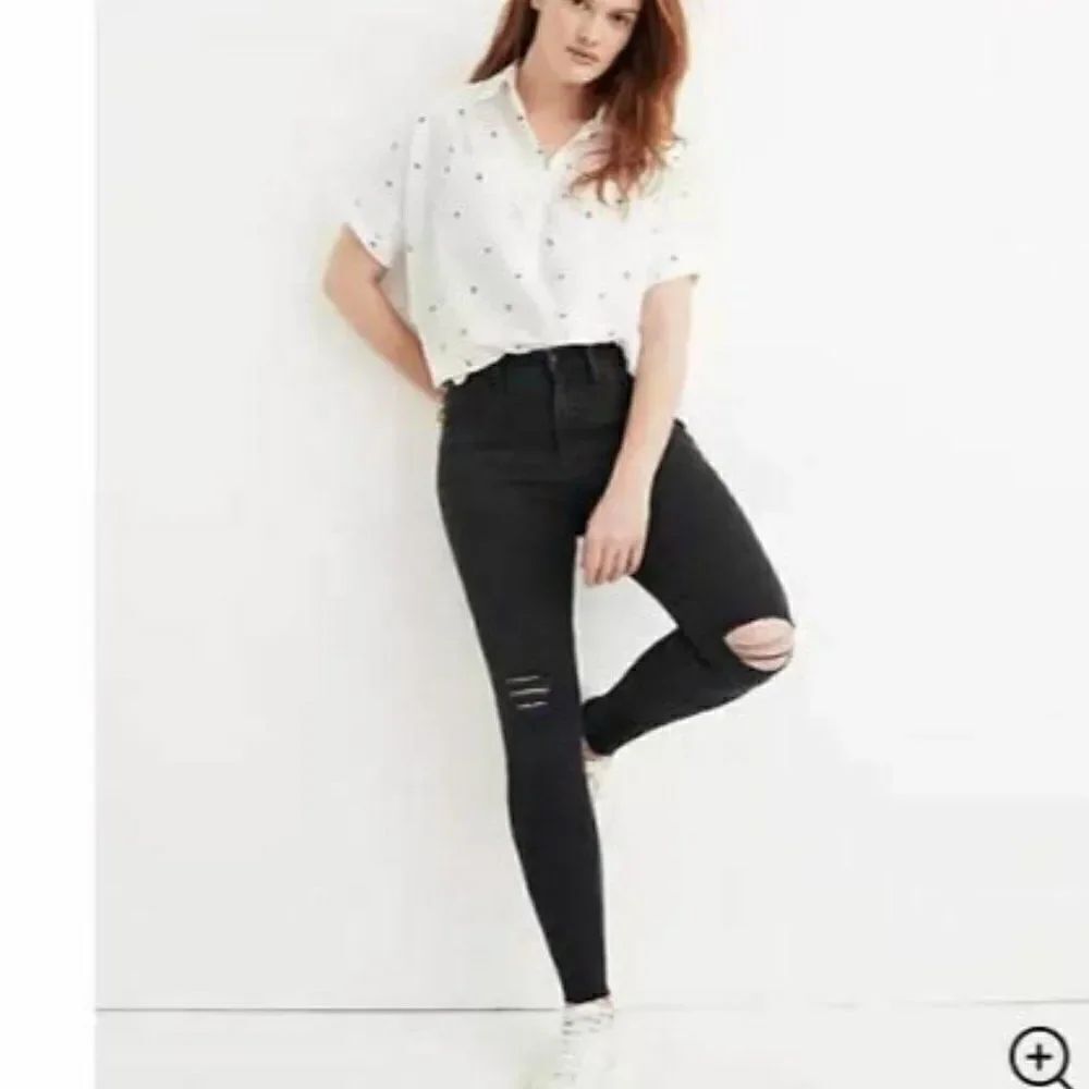 Madewell Womens Mid Rise Skinny Jeans 35 T Black